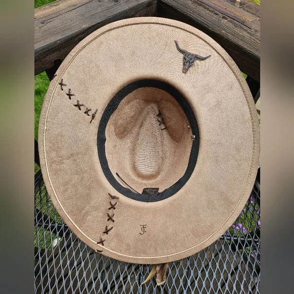 NWT Beige Wild heart desert scape burned Fedora cowboy hat - Picture 8 of 9